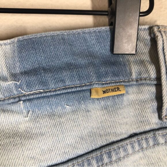 Mother Superior High Waisted Hiker Hover Jeans I Do Declare Light Wash Size 28 - Picture 7 of 10